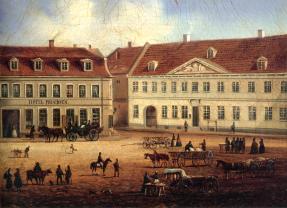 Miniature af billedet Maleri af Køge rådhus fra ca. 1850